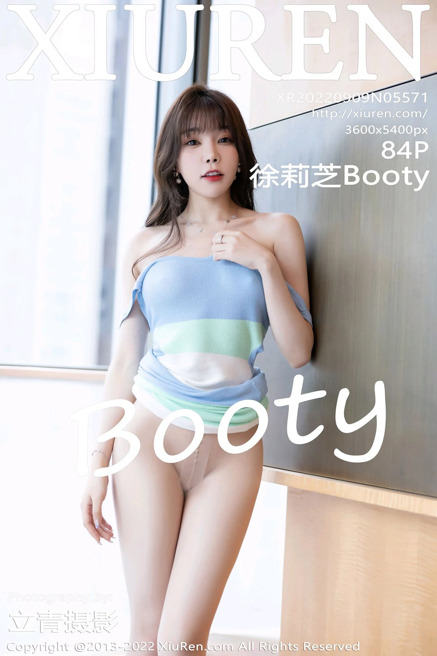 [XiuRen秀人网] VOL.5571 女神徐莉芝Booty淡蓝色连衣长裙配超薄无内肉丝秀翘臀诱惑写真84P-秀人网官方网站